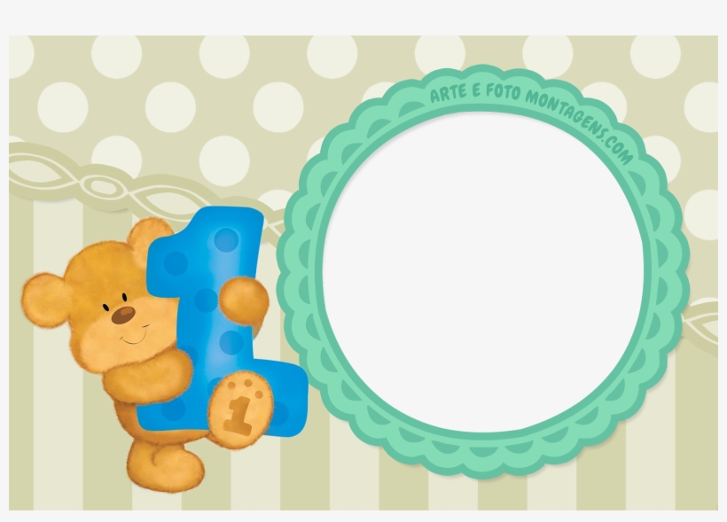 Montagem Para Fotos - Bear's 1st Birthday Boy Party Invitations, transparent png