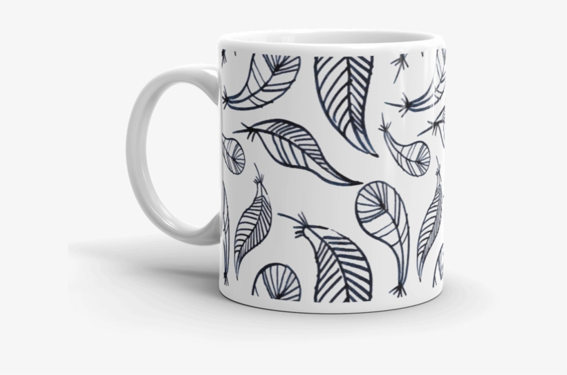 Tribal Feathers ~ ❤️positive Mugs - Simple Drawing Of Blue Boho Feathers Backpack, transparent png
