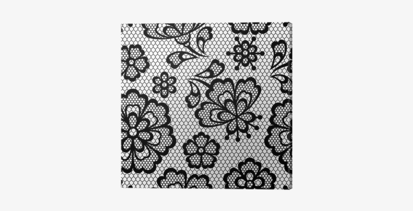 Old Lace Seamless Pattern, Ornamental Flowers - Piece Of Personality Whimsy The Black Lace Tattoo Stickers, transparent png
