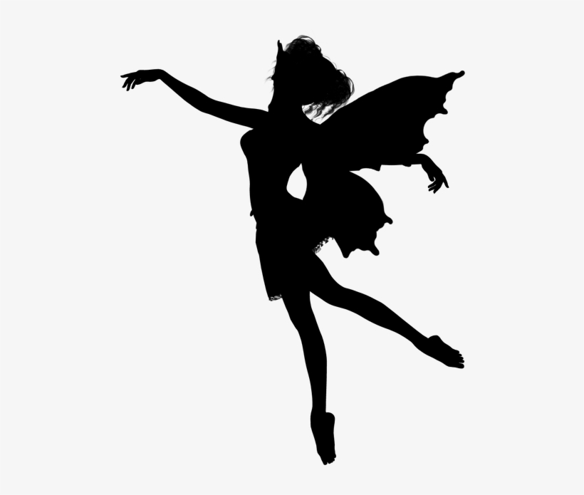 Gothicelements-62 Fairy Silhouettes Fairy14 Display - Dancing Fairy Silhouette, transparent png
