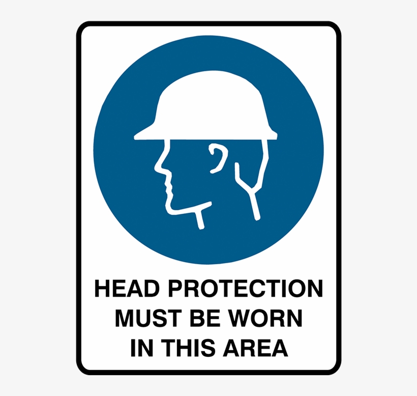 Brady Mandatory Sign Head Protection Must Be Worn In - Safety Signs Australia, transparent png