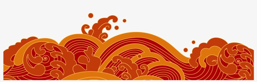 Red Flat Hand Painted Spray Decoration Vector - 波浪 矢量 图, transparent png