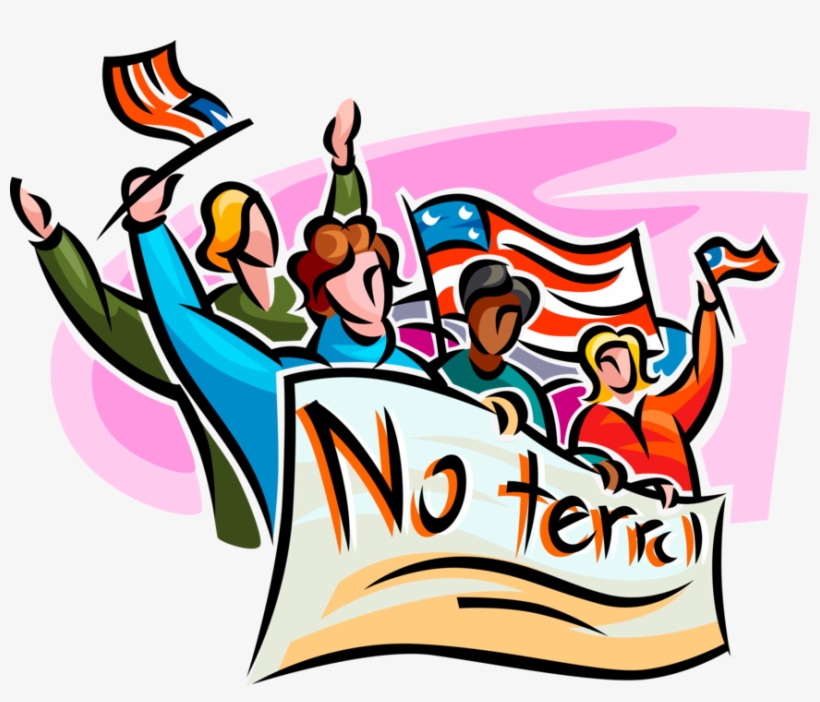 Vector Illustration Of Protesters With Protest Banner - New York City, transparent png
