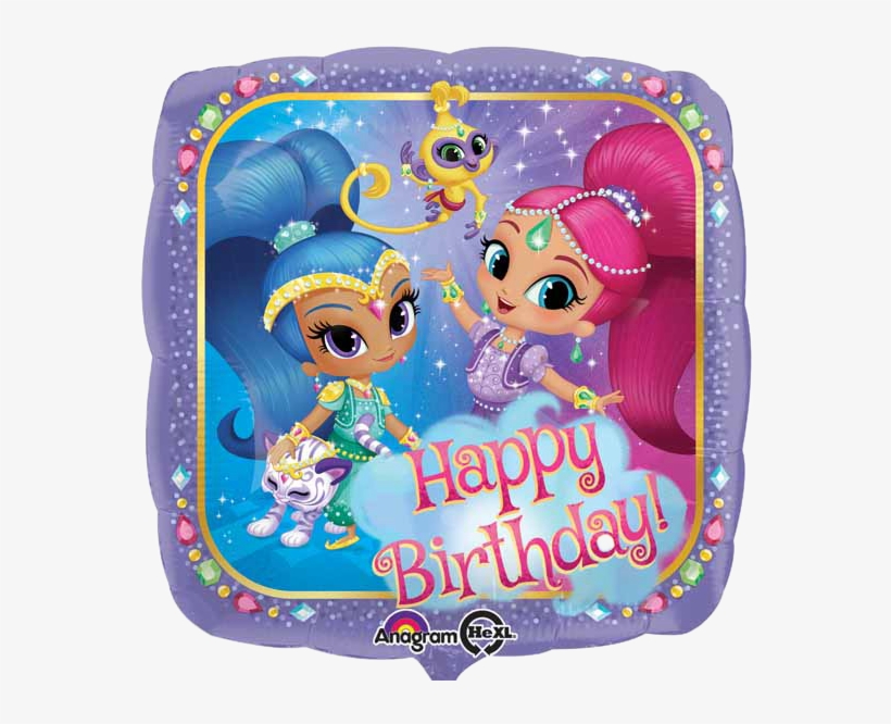 Shimmer And Shine Large Bday Foil Balloon - Shimmer And Shine Balloon, transparent png