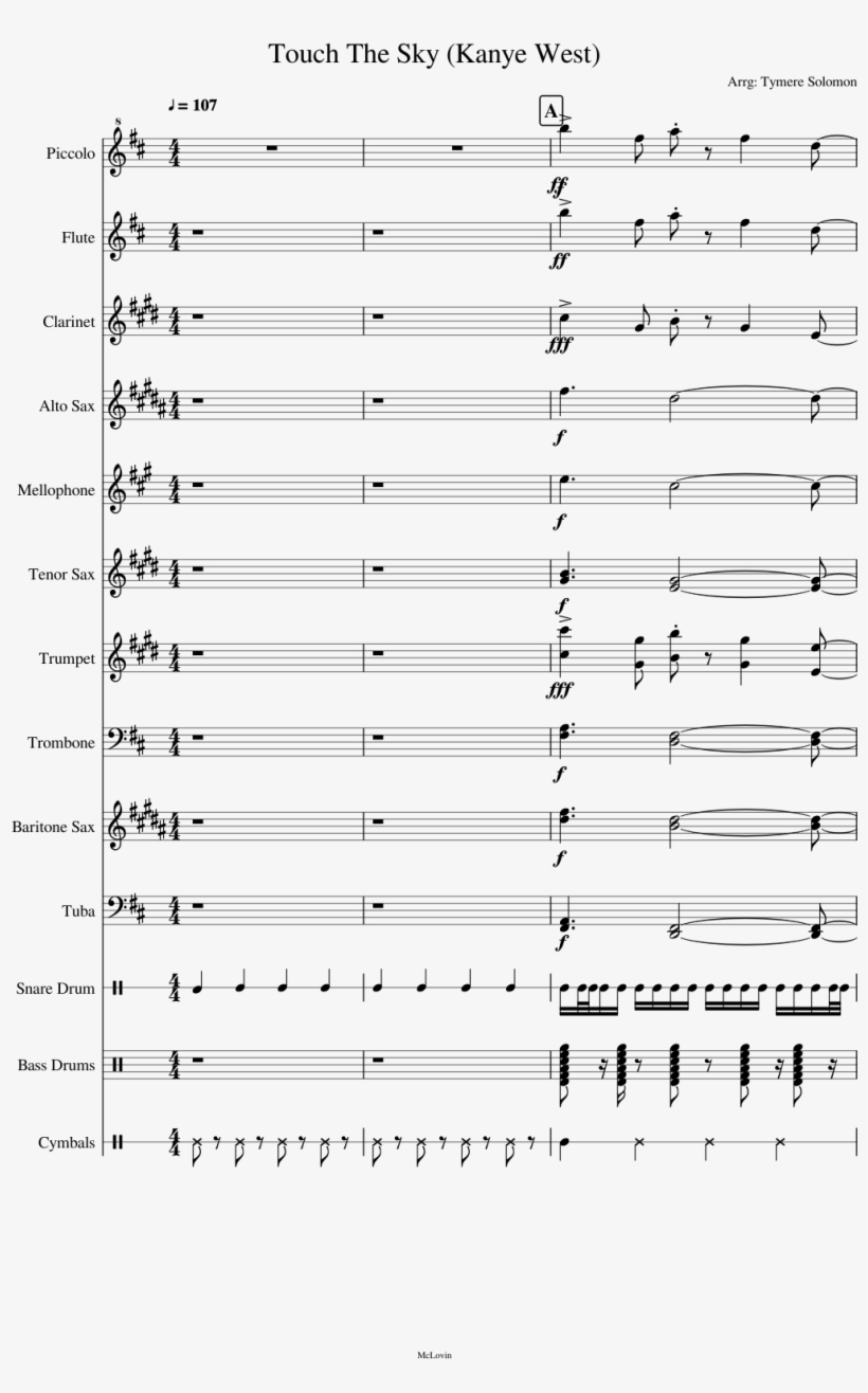Touch The Sky Sheet Music Composed By Arrg - Number, transparent png