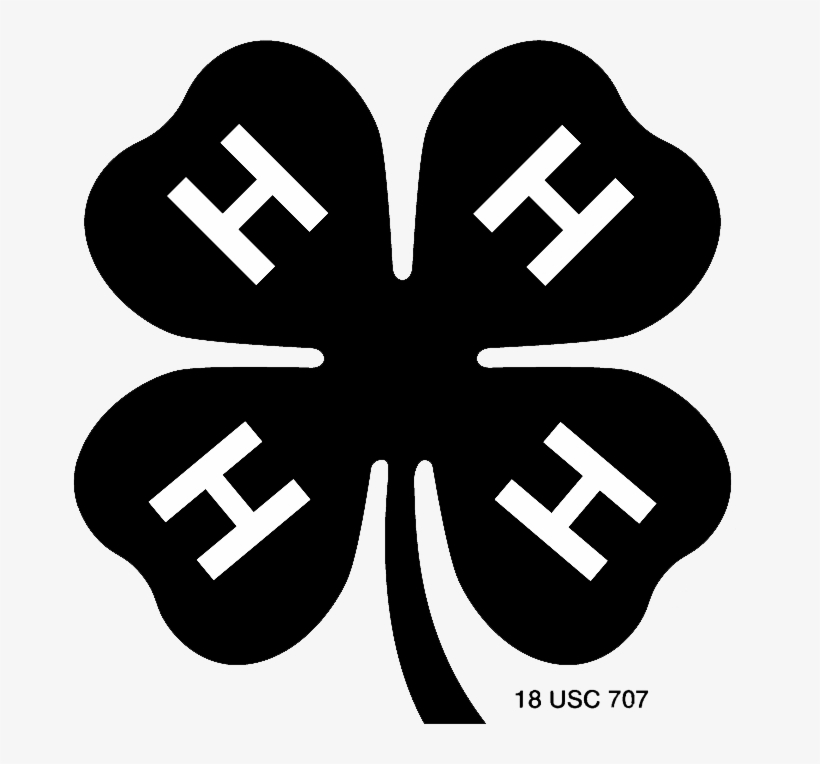 B/w 4-h Clover Png - Black 4 H Clover, transparent png