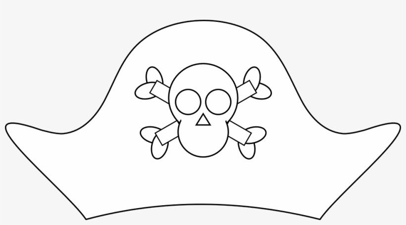 Pirate Hat, Skull And Crossbones - Pirate Hat Colouring Page, transparent png