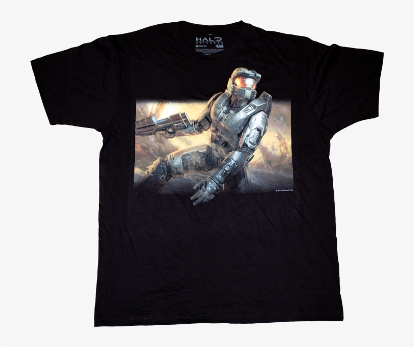 Halo Master Chief Black T-shirt, transparent png