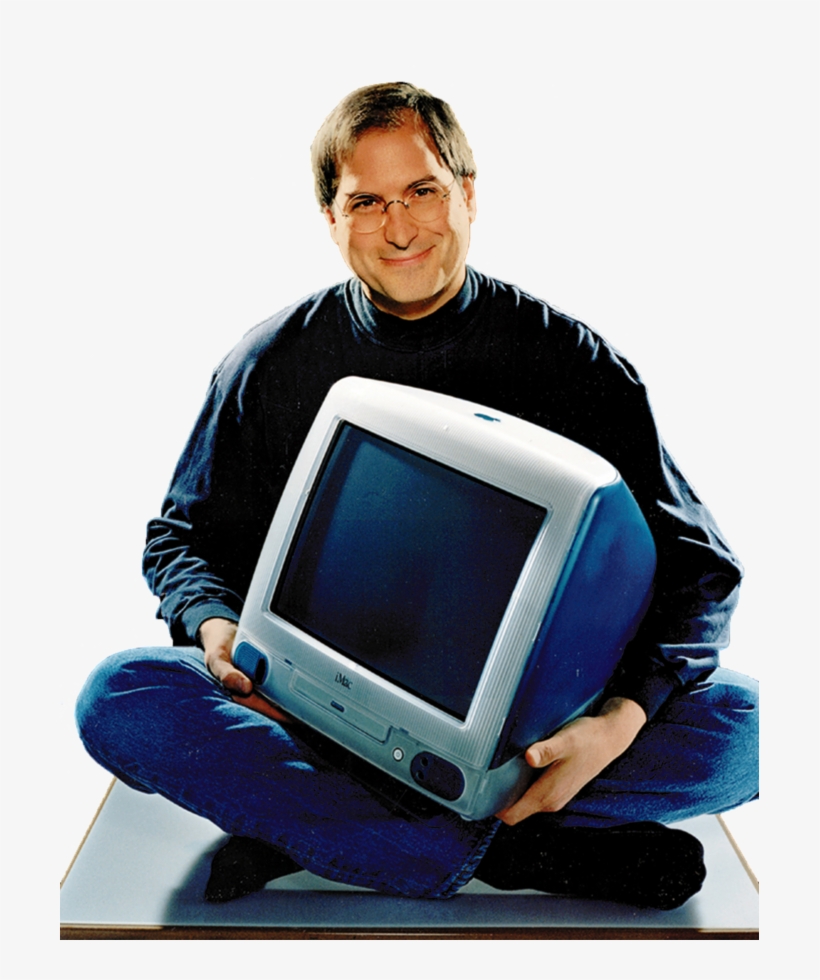 Steve Jobs With Imac G3 Blue - Jonathan Ive Apple Designer, transparent png