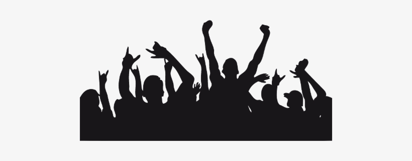 Picture Black And White Crowd Applause Clipart - Youth Silhouette, transparent png