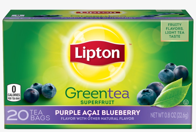 Blueberry Png - Lipton Green Tea Bags, Superfruit, Purple Acai, transparent png