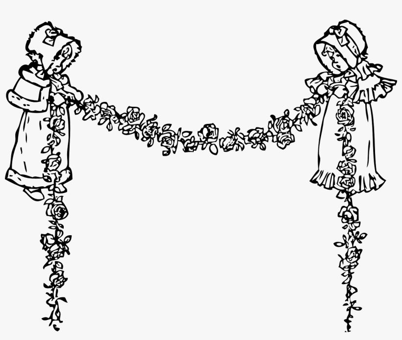 Babies And A Garland Svg Clip Arts 600 X 479 Px, transparent png