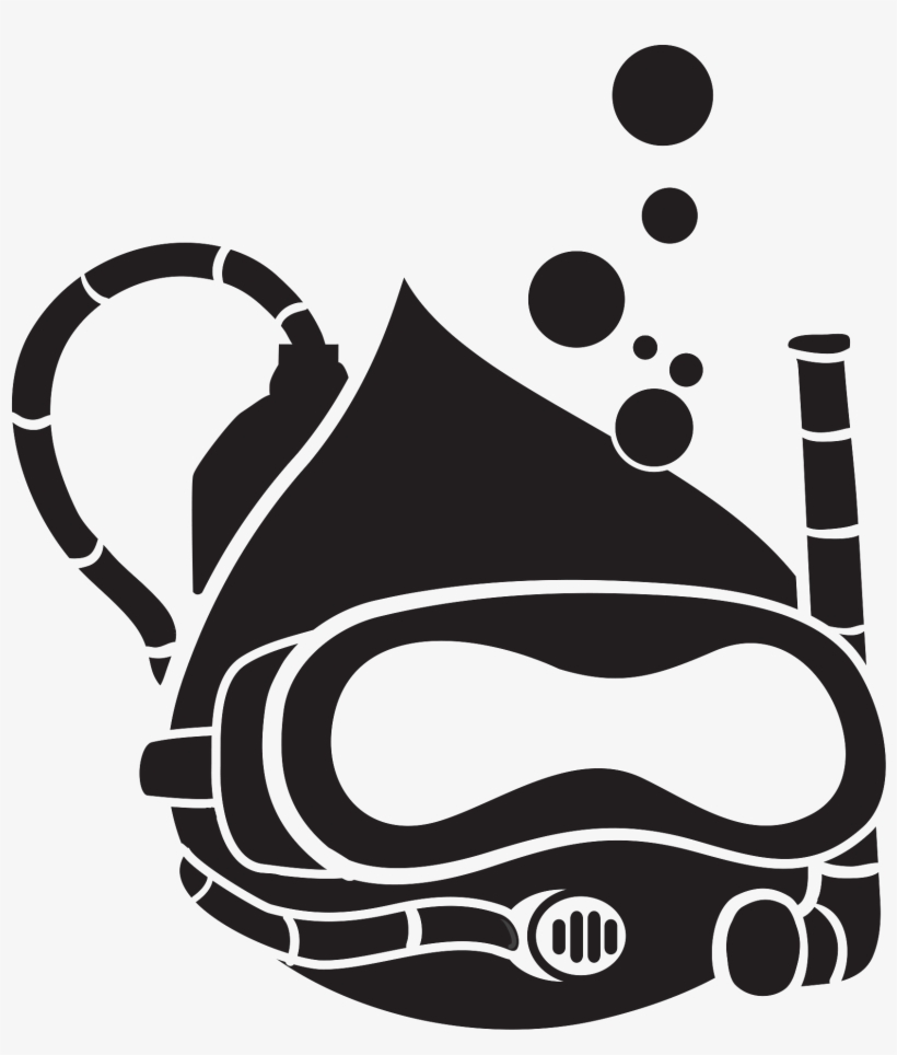 Drupal Diver Monochrome - Scuba Diver Mask Underwater Frogman Fishing Aqua Tote, transparent png