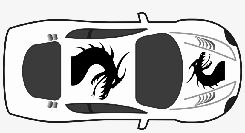 Dragon Paint Job On Car Top View Svg Transparent - Car Clipart Top View, transparent png