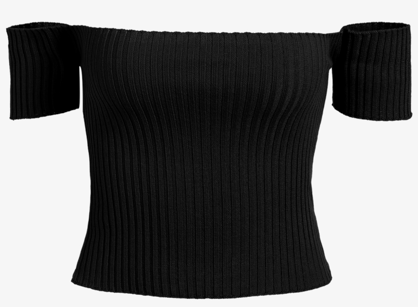 Rib Knit Off The Shoulder Crop - Strap, transparent png
