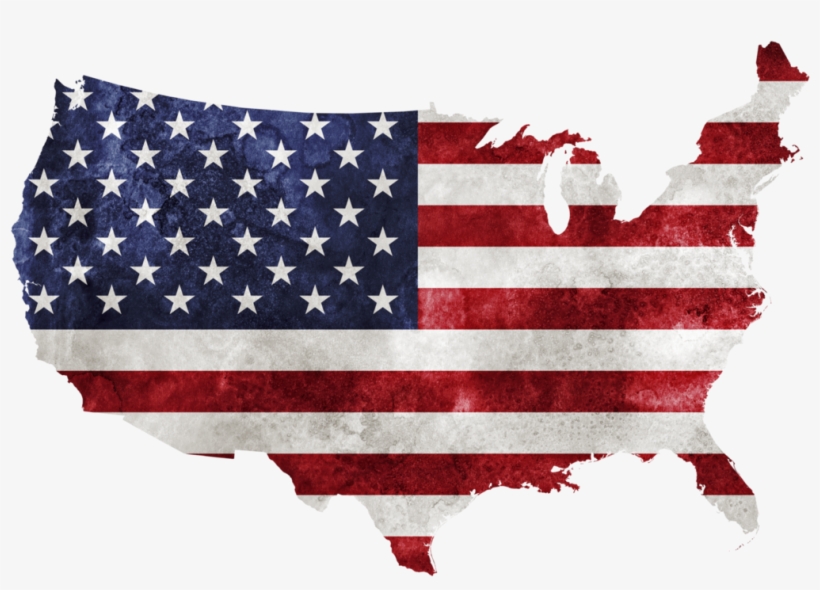 Grunge Bless America - Us Shaped American Flag, transparent png
