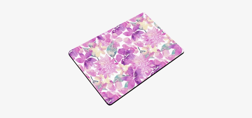 Pastel Watercolor Flower Pattern Doormat - Blue Green Watercolor Flower Pattern Beach Towel, transparent png