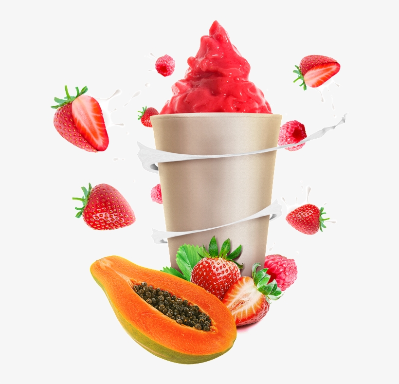 Helado De Fruta Png - Strawberry Yogurt Smoothie Png, transparent png