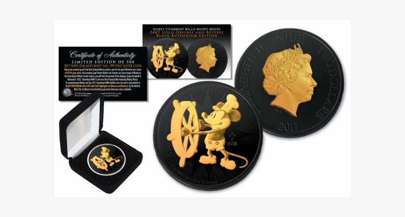 2017 New Zealand Mint Niue 1 Oz Pure Silver Bu Mickey - 2017 Niue 1oz Silver Coin Darth Vader Star Wars W Black, transparent png