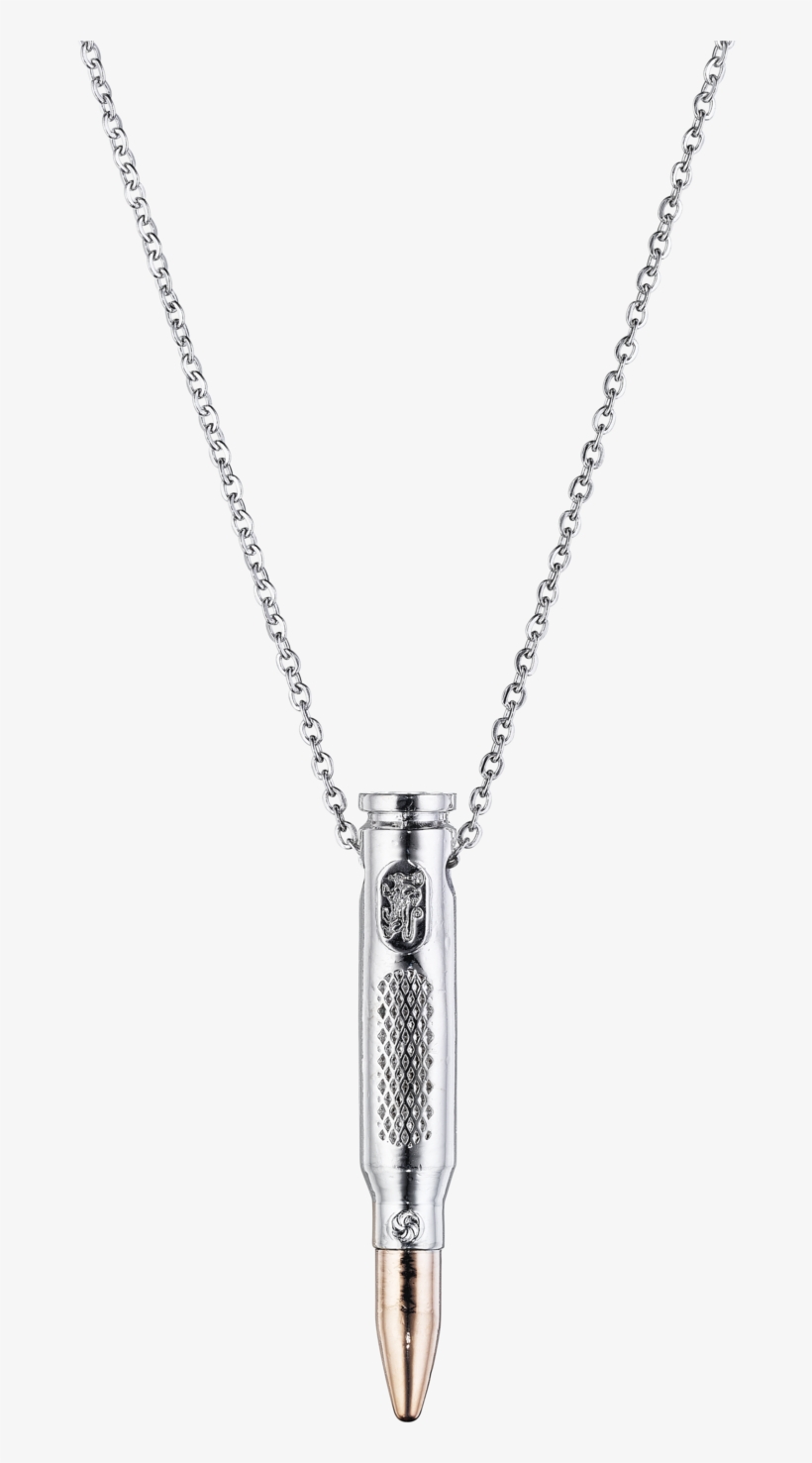 Distressed Silver Bullet Necklace - Pendant, transparent png