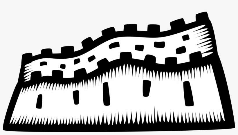 Vector Illustration Of Great Wall Of China Fortification - Illustration, transparent png
