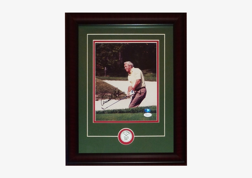 Arnold Palmer Autographed Golf Photo Deluxe Framed, transparent png