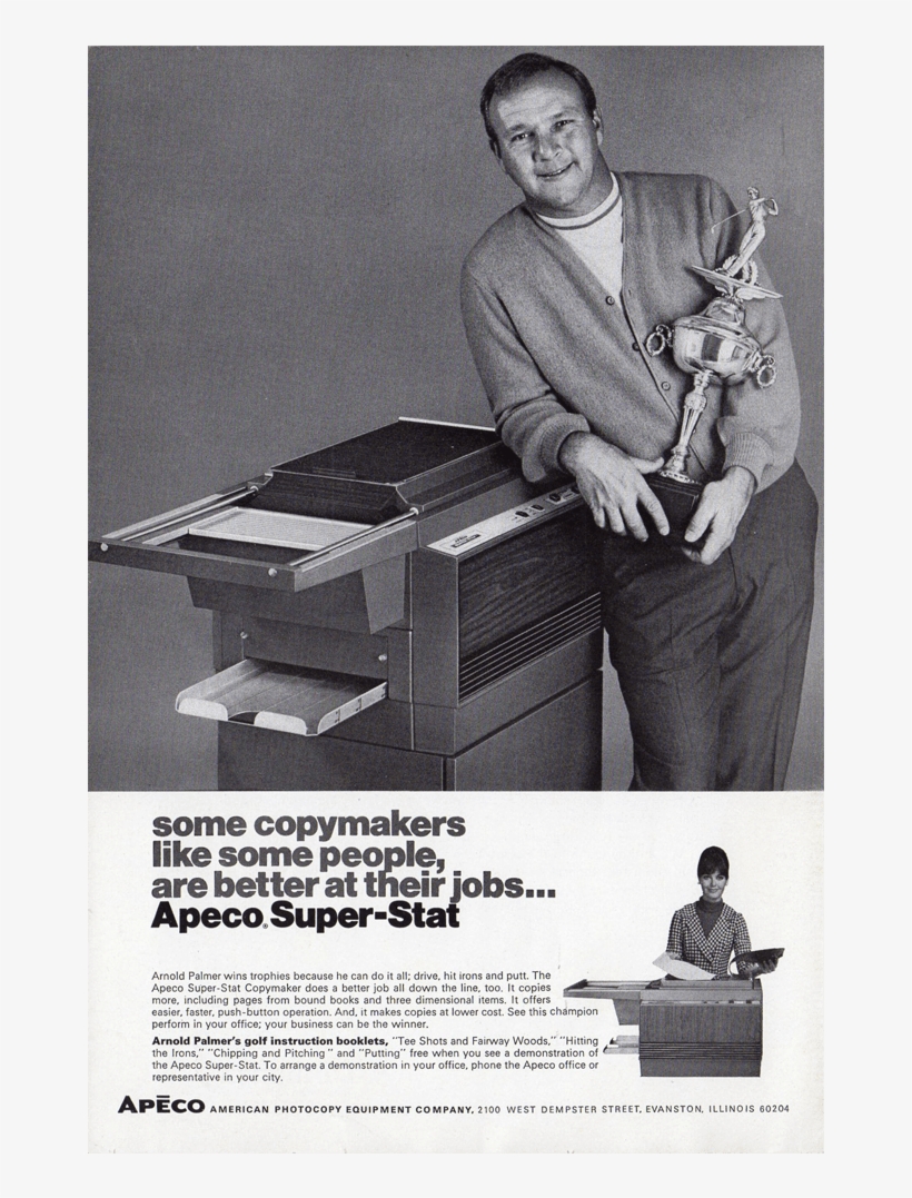 Apeco Copymaker, Trophy, Arnold Palmer, Advertisement, transparent png