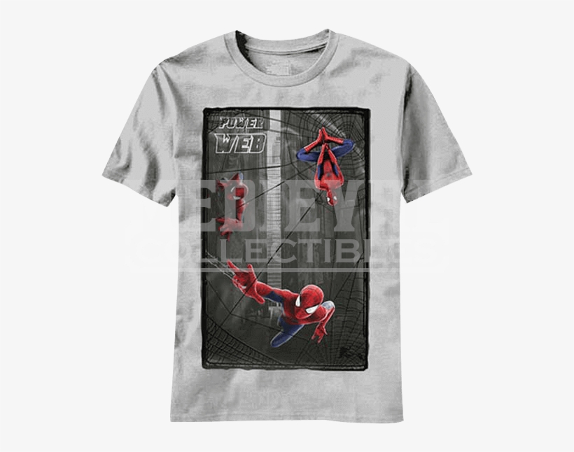 The Power Of Web Amazing Spiderman Kids T-shirt - Disney Big Boys' Primo, Light Blue, Large, transparent png