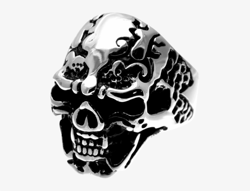 Fanged Tribal Skull Ring, transparent png