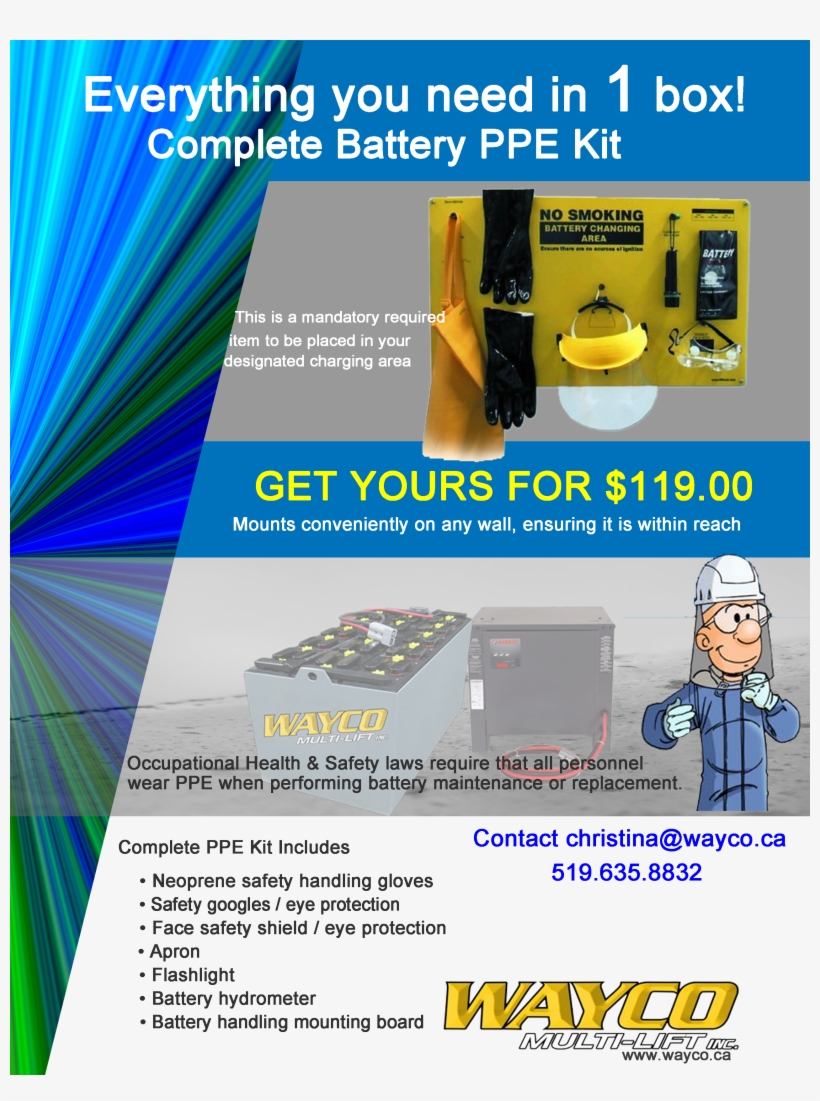 Ppe Kit Personal Protective Equipment Ironguard Forklift Battery Ppe