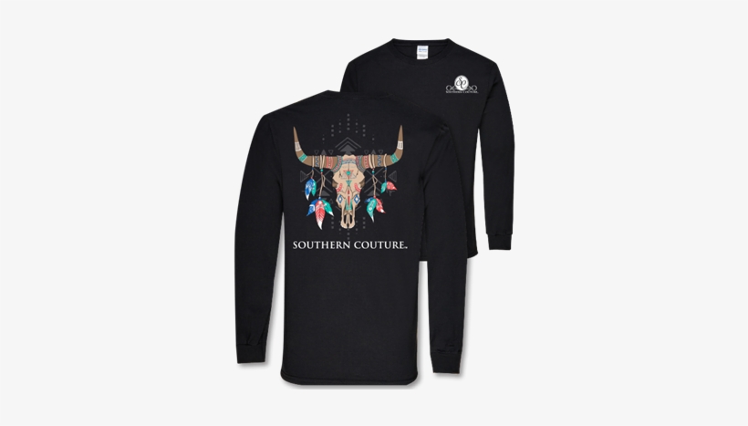 Southern Couture Tribal Skull Ls, transparent png