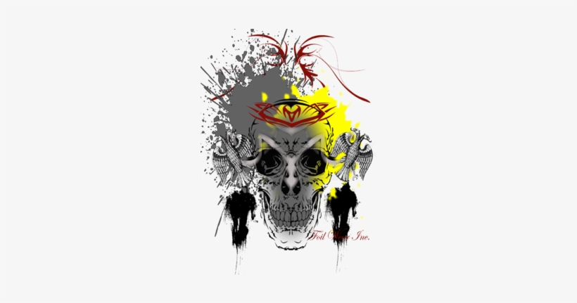 Tribal Grunge Skull, transparent png