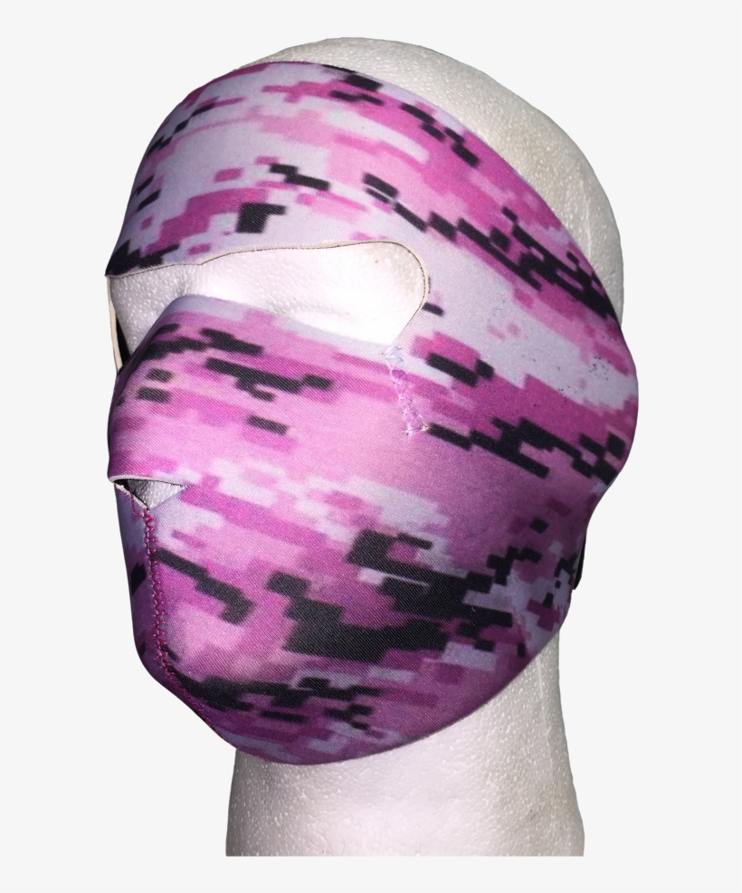 Digital Pink Neoprene Full Face Mask - Full Face Diving Mask, transparent png