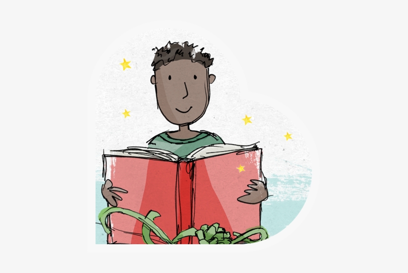 Boy With Book And Christmas Ribbon - Christmas Day, transparent png