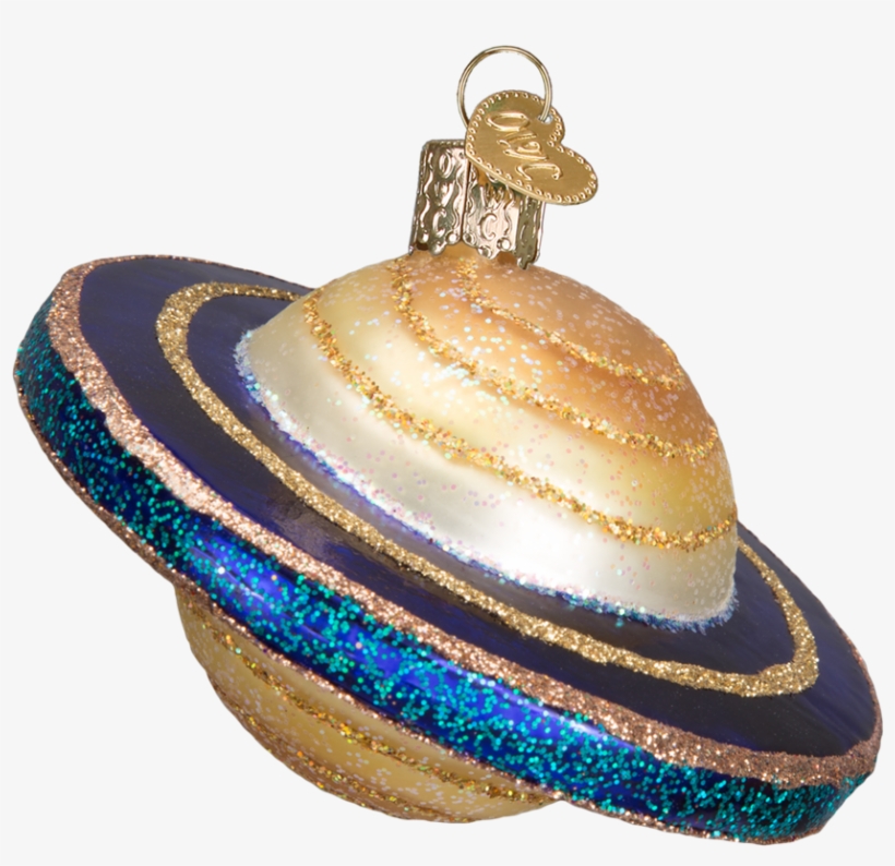 Saturn Planet Old World Glass Ornament - Lucky Mushroom Glass Blown Hanging Christmas Ornament, transparent png