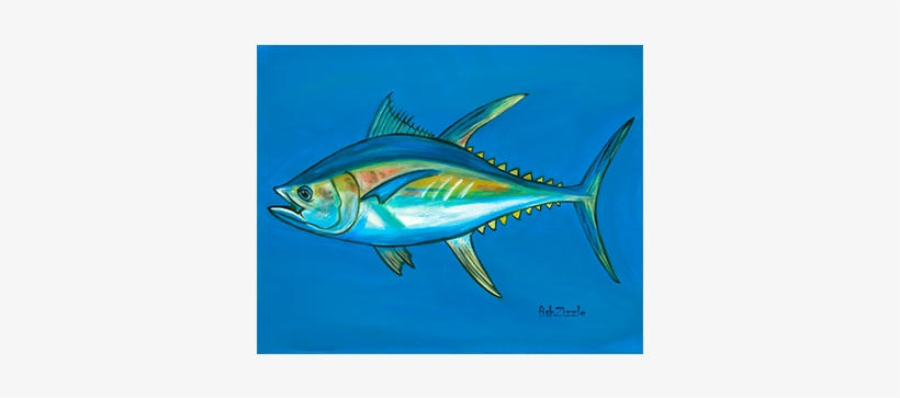 Tuna Fish Tile Art - Canvas, transparent png
