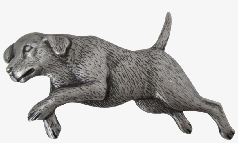 Jj Pewter Running Dog Brooch Vintage - Rottweiler, transparent png