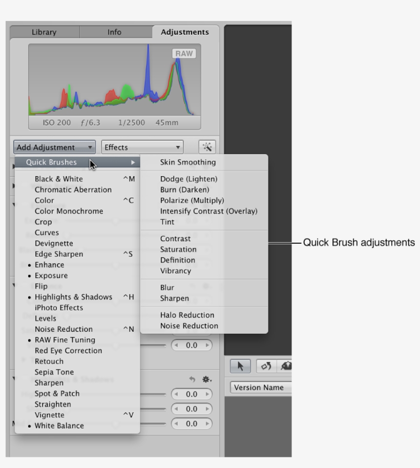Adjustments Inspector Showing Quick Brush Adjustments - Brush, transparent png