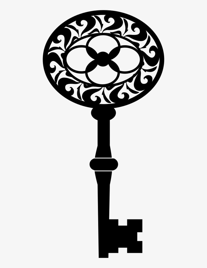 Vintage Oval Key Shape With Floral Design Comments - Icon, transparent png