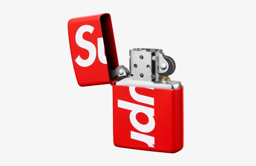 Supreme Logo Zippo Red, transparent png