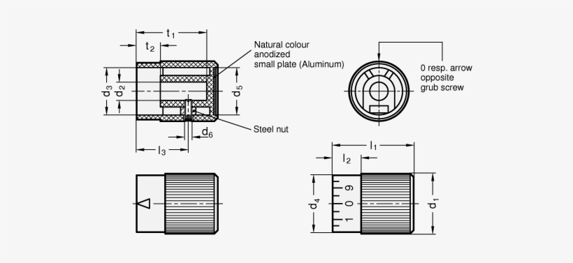 Zoom Scale Knobs Plastic Without Bush El 626 Sketch - Din 319, transparent png