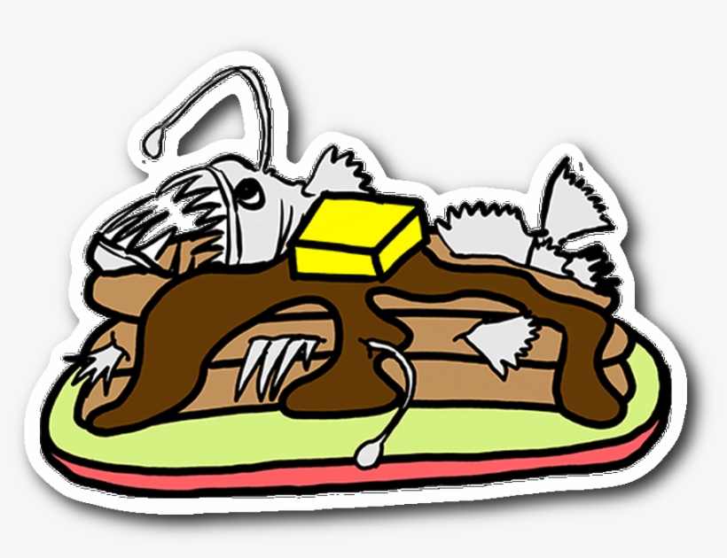 Anglerfish Pancakes Vinyl Sticker - Pancake, transparent png