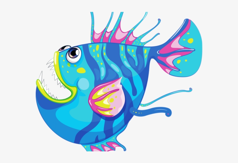 Anglerfish Clipart - Deep Sea Fish Cartoon, transparent png