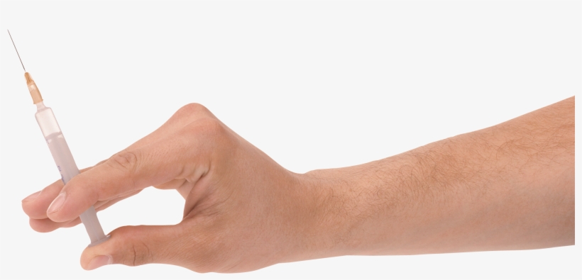 Syringe And Hand Png, transparent png
