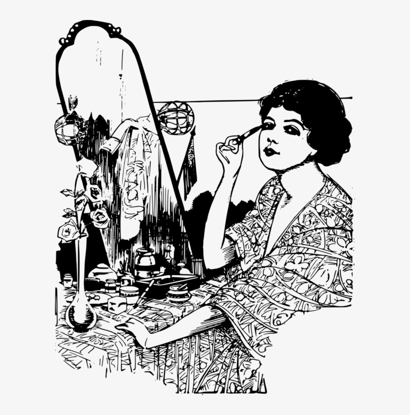 Computer Icons Drawing Woman Black And White - Old Lady Makeup Drawing, transparent png