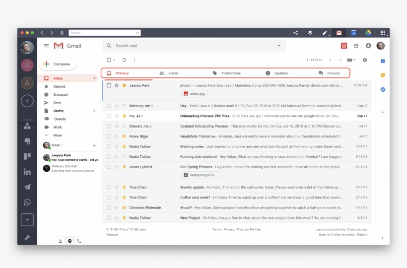 Gmail Inbox Category Tabs - Domain Name System, transparent png