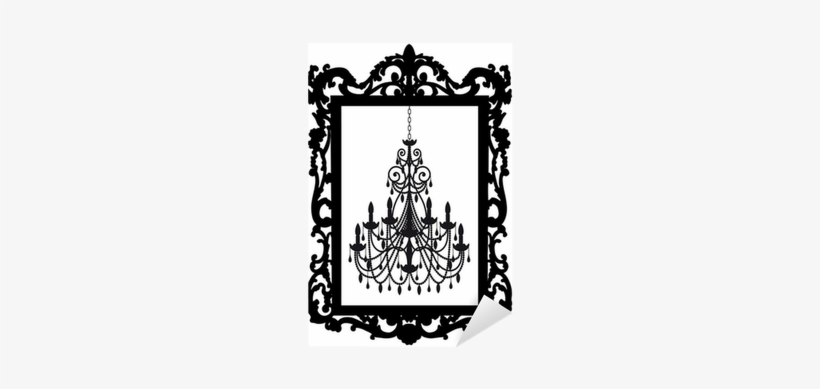 Picture Frame With Chandelier, Vector Sticker • Pixers® - Baroque Frame Silhouette, transparent png