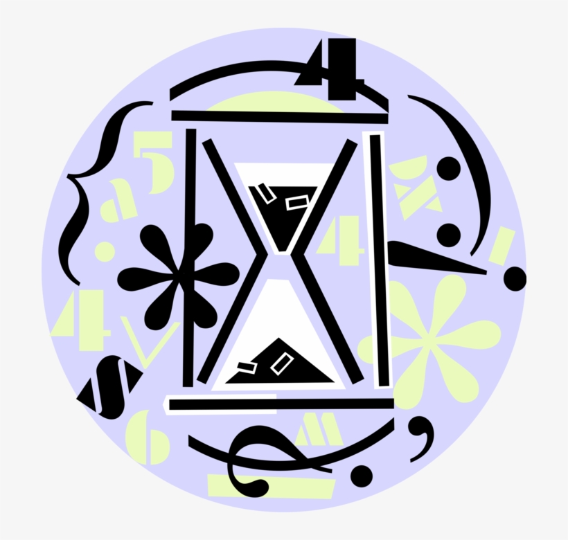 Vector Illustration Of Hourglass Or Sandglass, Sand - Circle, transparent png