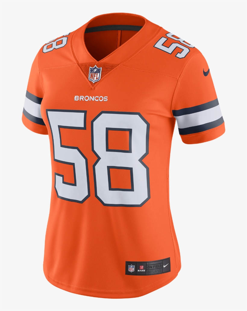 Nike Nfl Denver Broncos Color Rush Limited Women's - Women's Denver Broncos #58 Von Miller Orange Color, transparent png