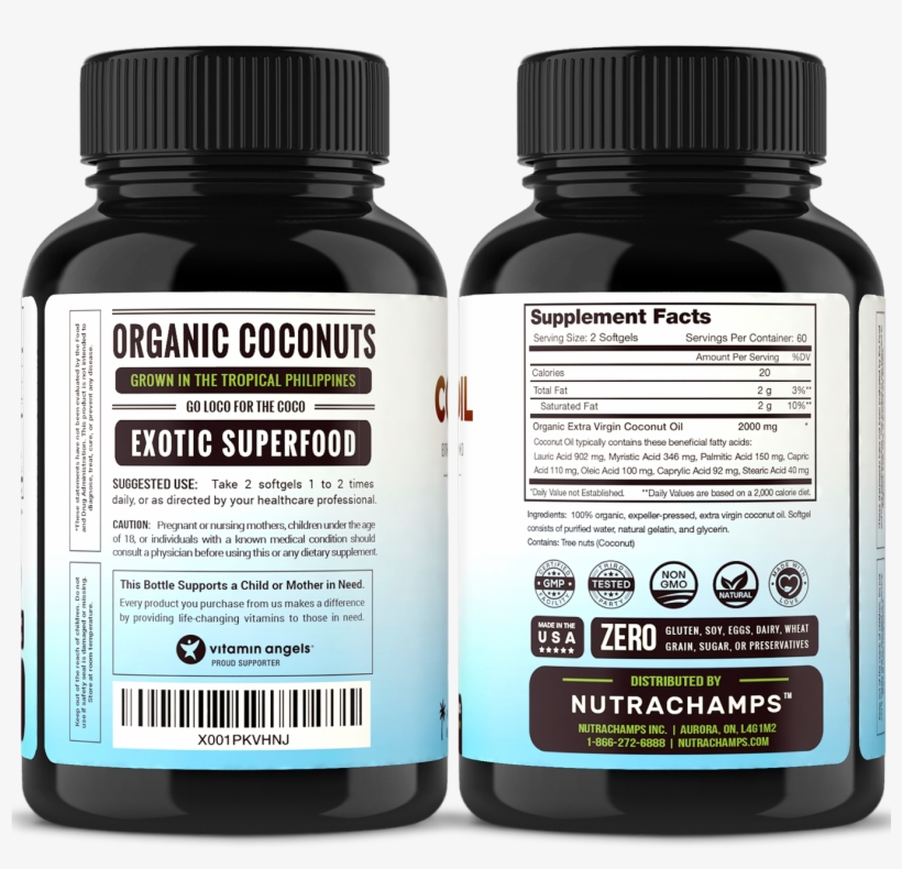 Coconut Oil - Extra Strength Brain Supplement For Focus, Energy,, transparent png